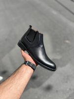 بوت تمام چرم طبیعی مشکی مردانه
